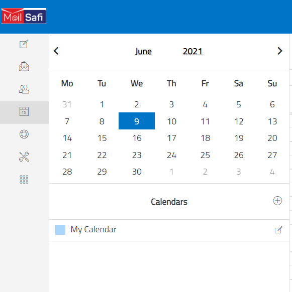 MailSafi choose calendar to synchronize