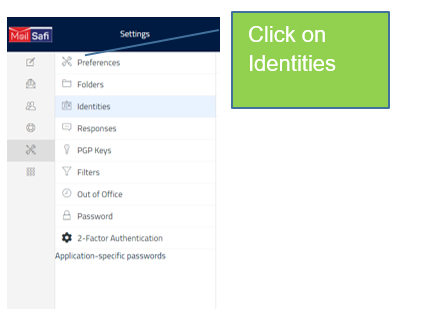 MailSafi click on identities