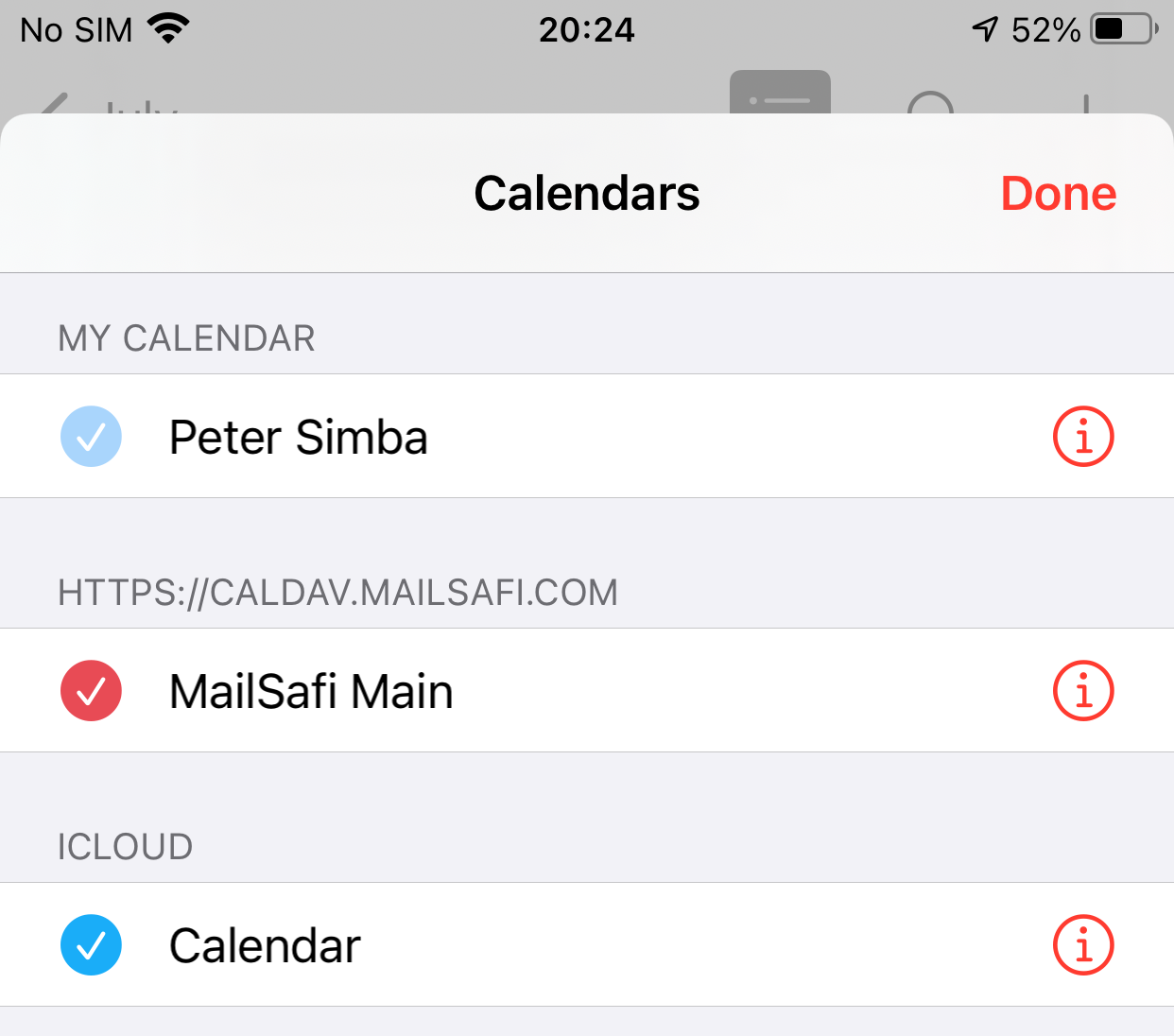 View calendar